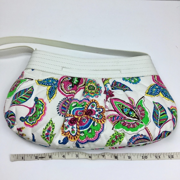 NEW VERA BRADLEY White LEATHER Trim Hobo Bag - Picture 6 of 9
